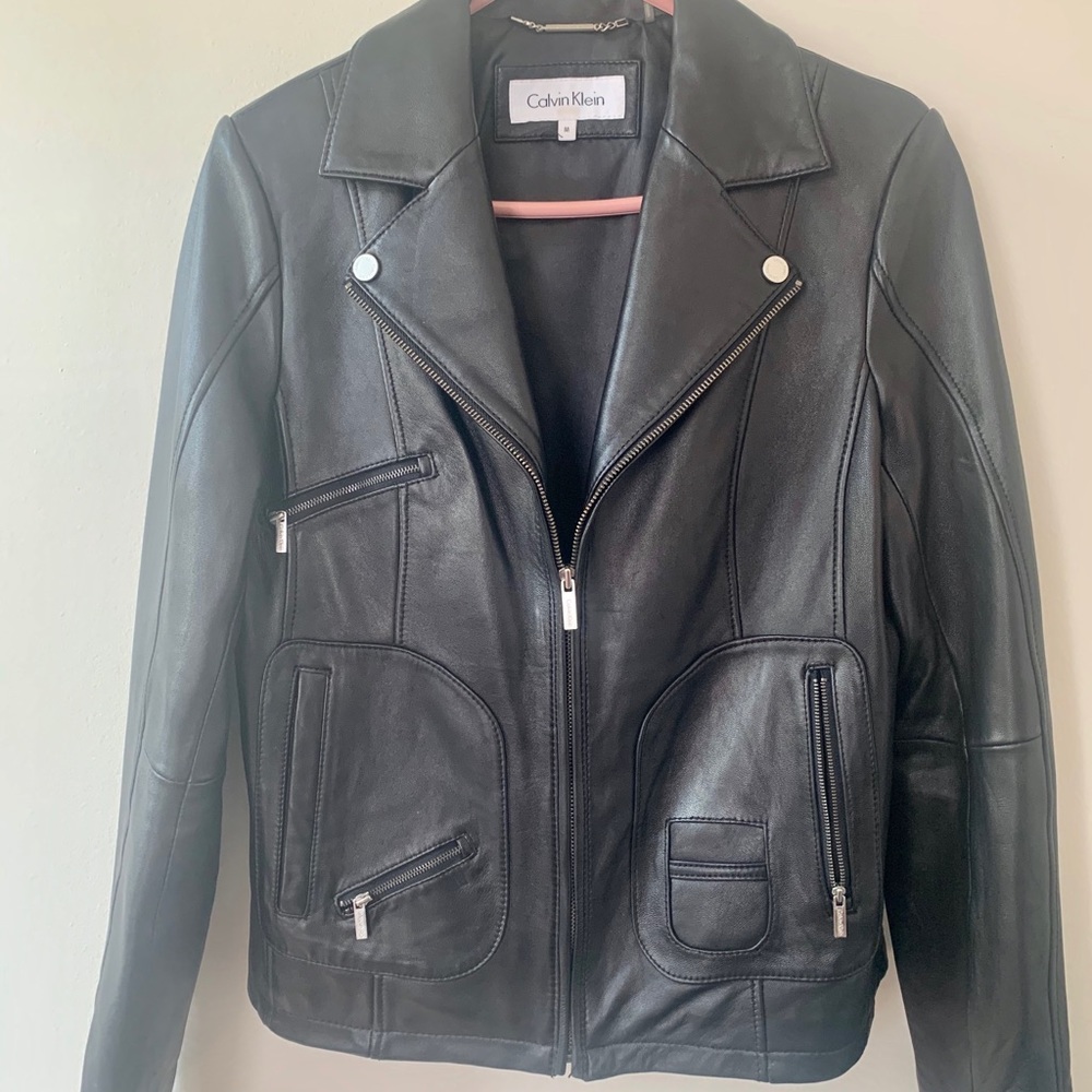 Calvin Klein Leather Moto Jacket